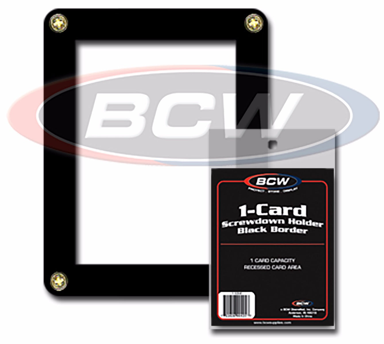 BCW 1 Card Screwdown Holder - Black Border EACH