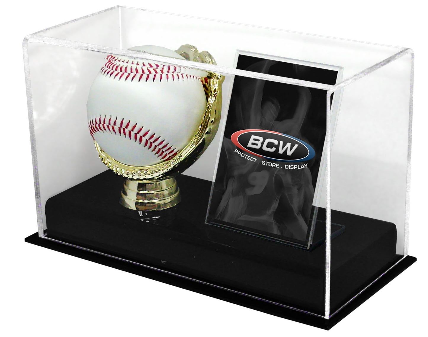 BCW Acrylic Gold Glove Ball and Card Display EACH