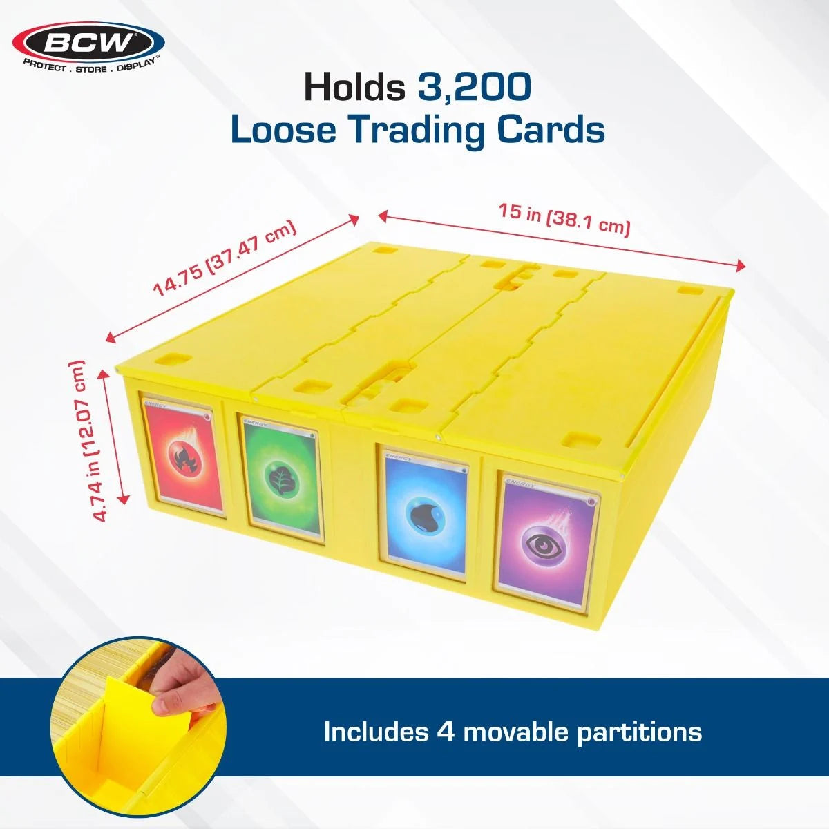 BCW Collectible Card Bin - 3200 - Yellow
