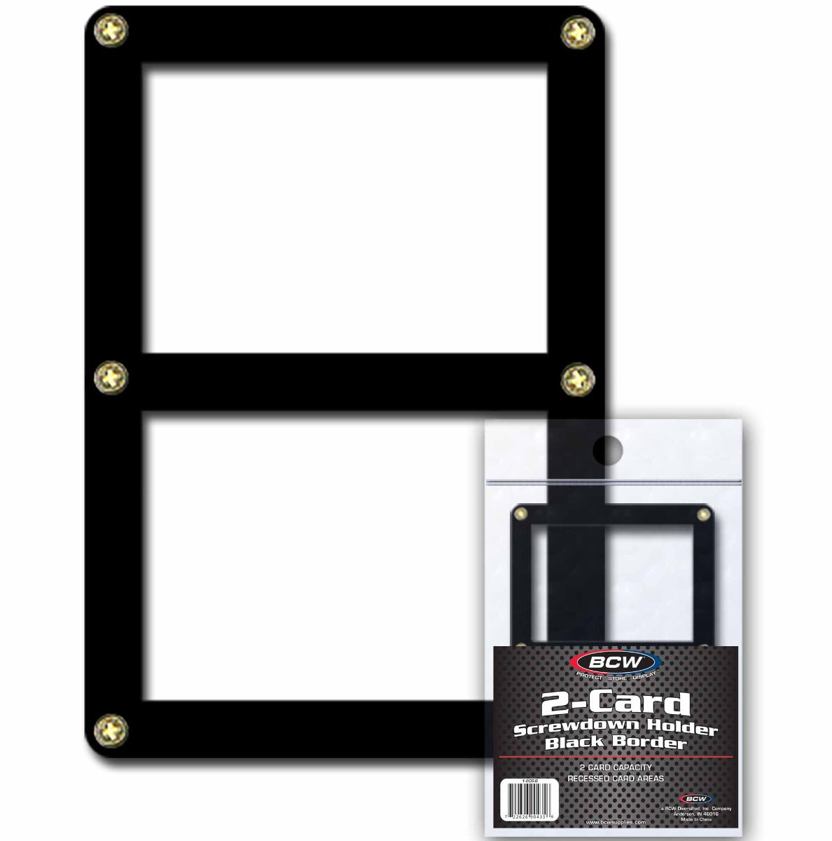 BCW 2 Card Screwdown holder - Black Border**LIMITED STOCK** EACH