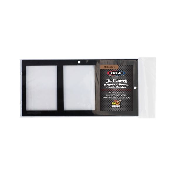 BCW Magnetic 3-Card Holder - 35 PT. Black Border