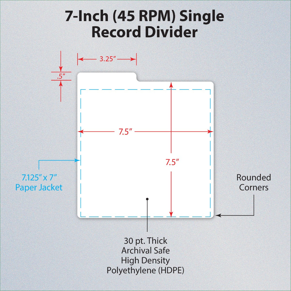 BCW 45 RPM Record Dividers - White PACK