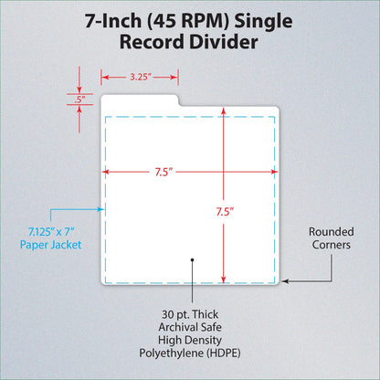 BCW 45 RPM Record Dividers - White PACK