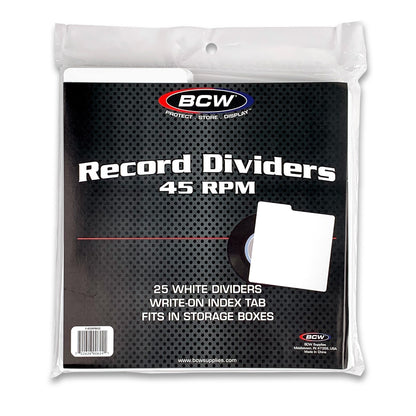 BCW 45 RPM Record Dividers - White PACK