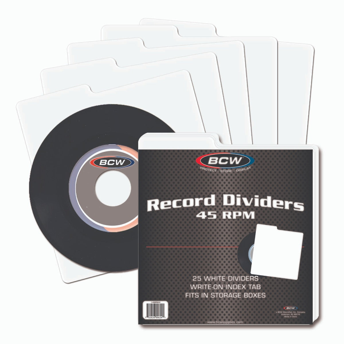 BCW 45 RPM Record Dividers - White PACK