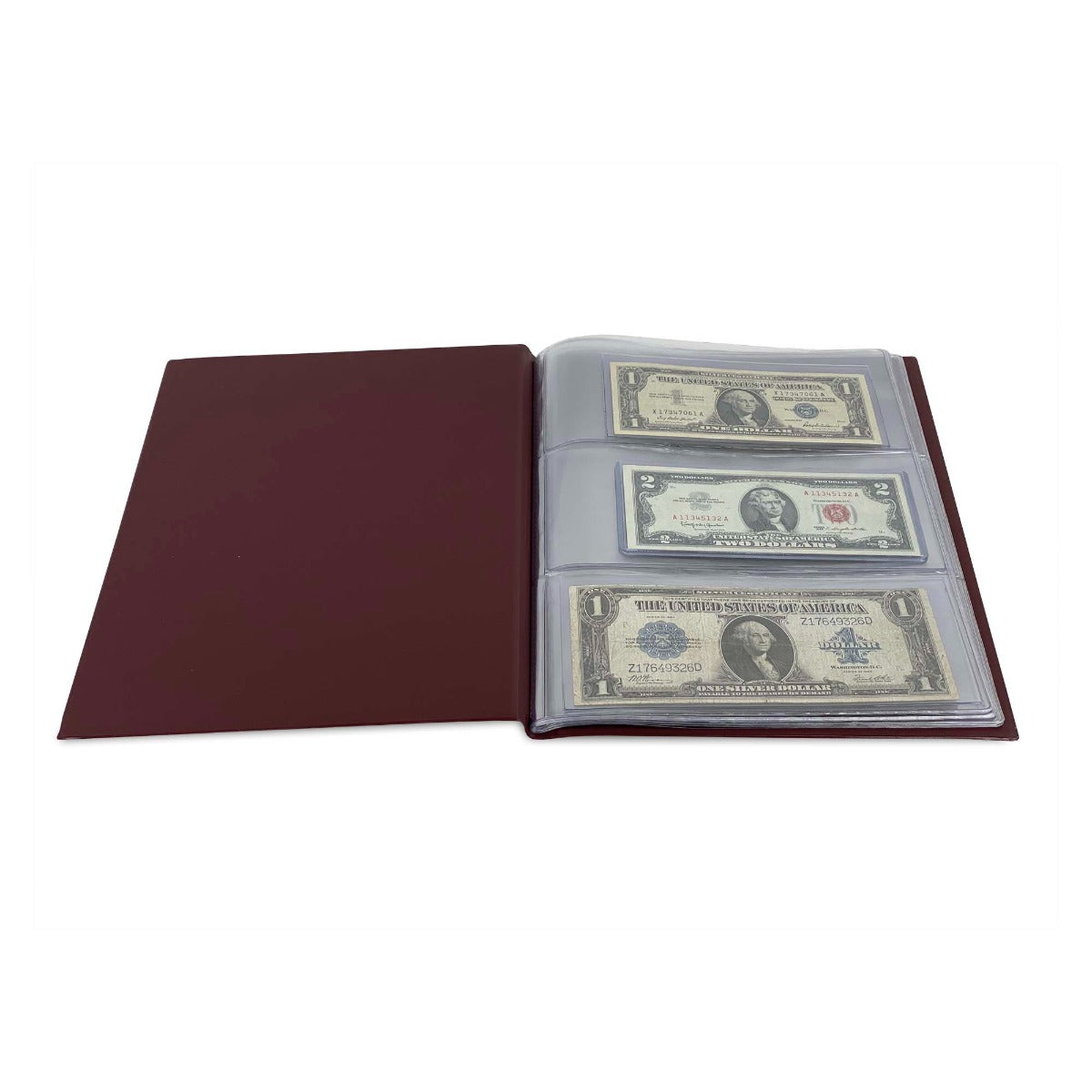 BCW Combo Album - Currency - Burgundy EACH