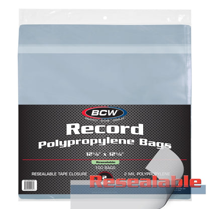 BCW Resealable 12-Inch Record Bags - Snug PACK