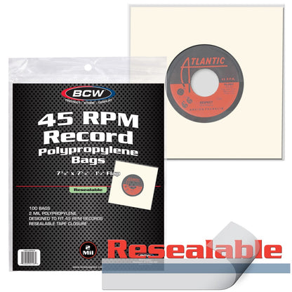 BCW Resealable 45 RPM Record Bags PACK