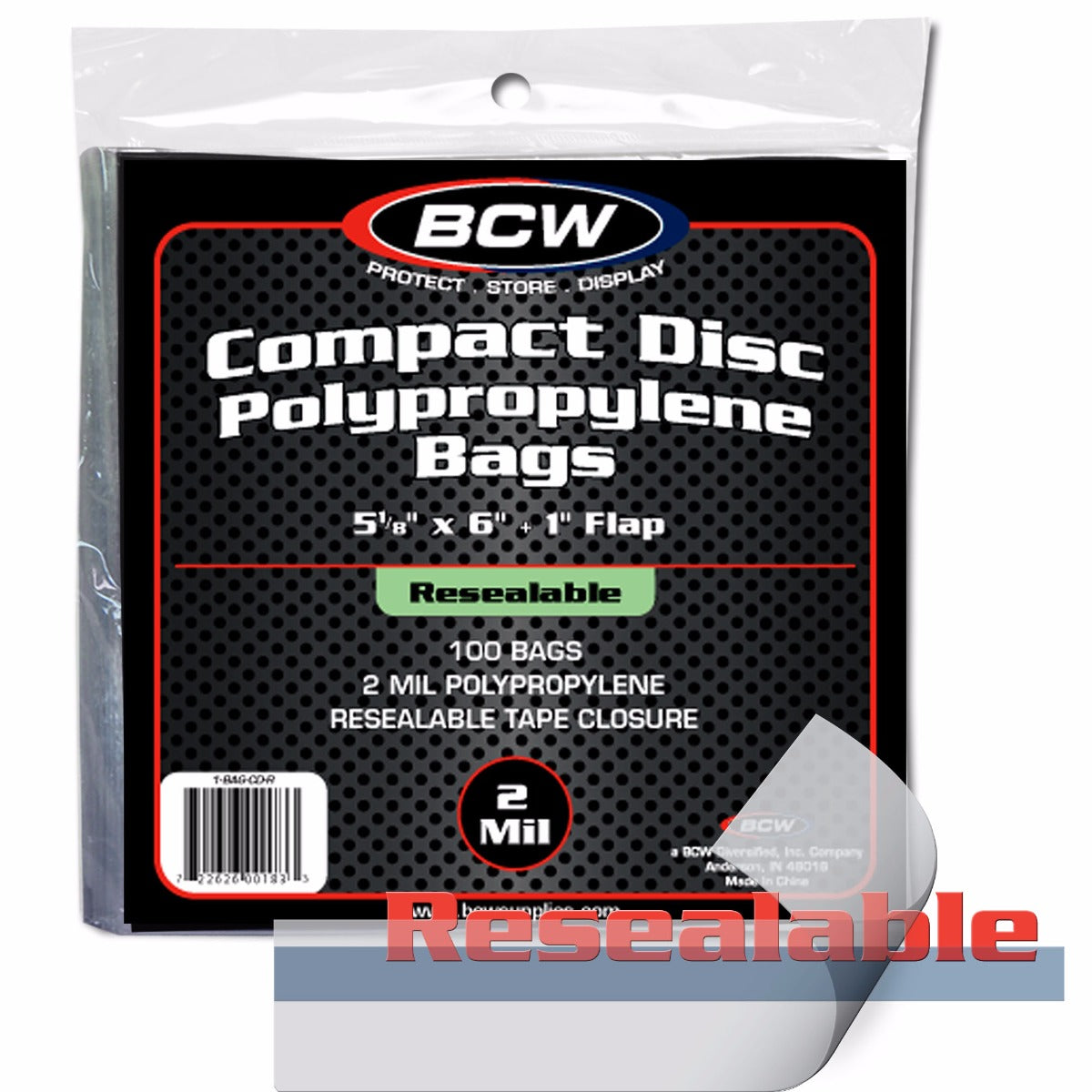 BCW Resealable CD Bag - Loose Disc PACK