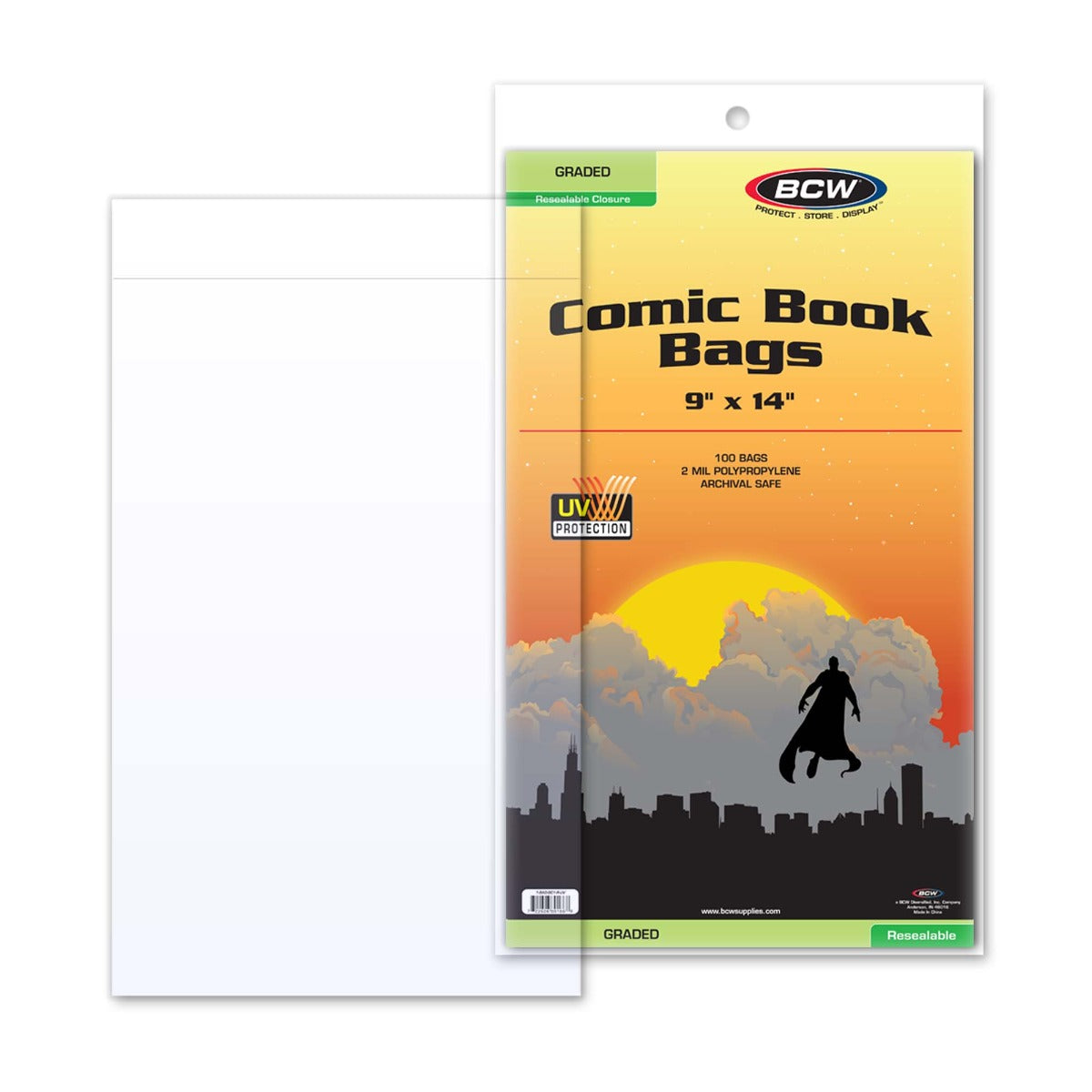 BCW Resealable Bag for Graded Comics - 9 X 14 PACK