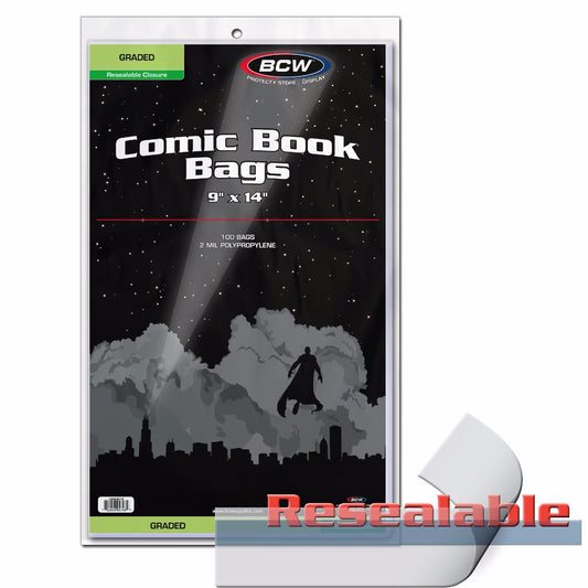 BCW Resealable Bag for Graded Comics - 9 X 14 PACK