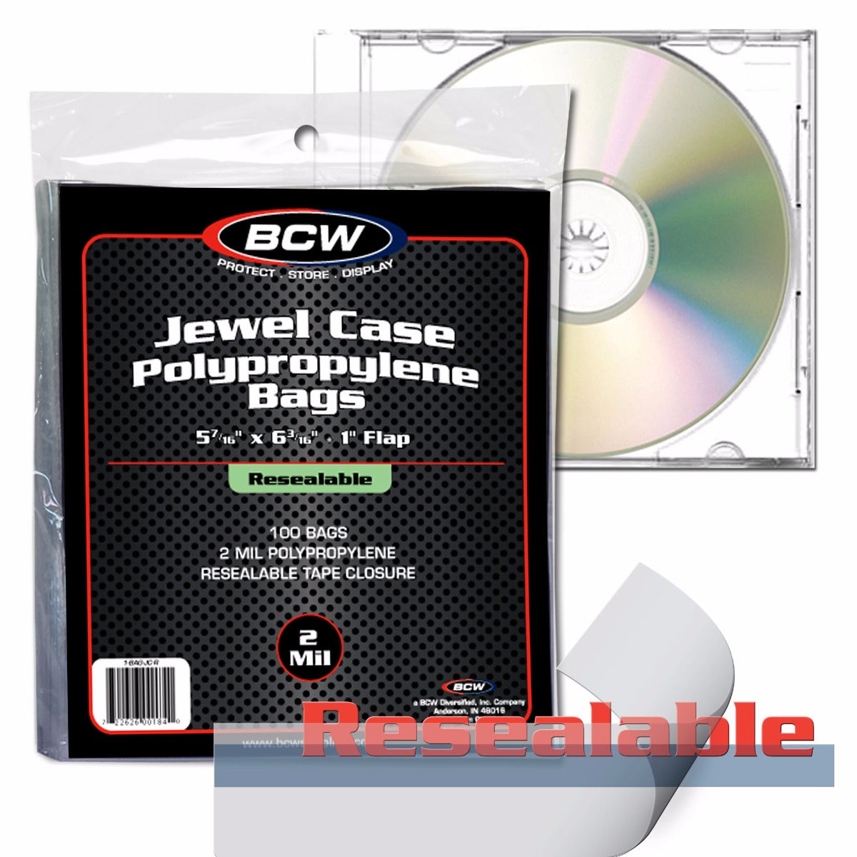 BCW Resealable CD Bag - Jewel Case PACK