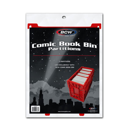 BCW Comic Book Bin Partitions - Red PACK