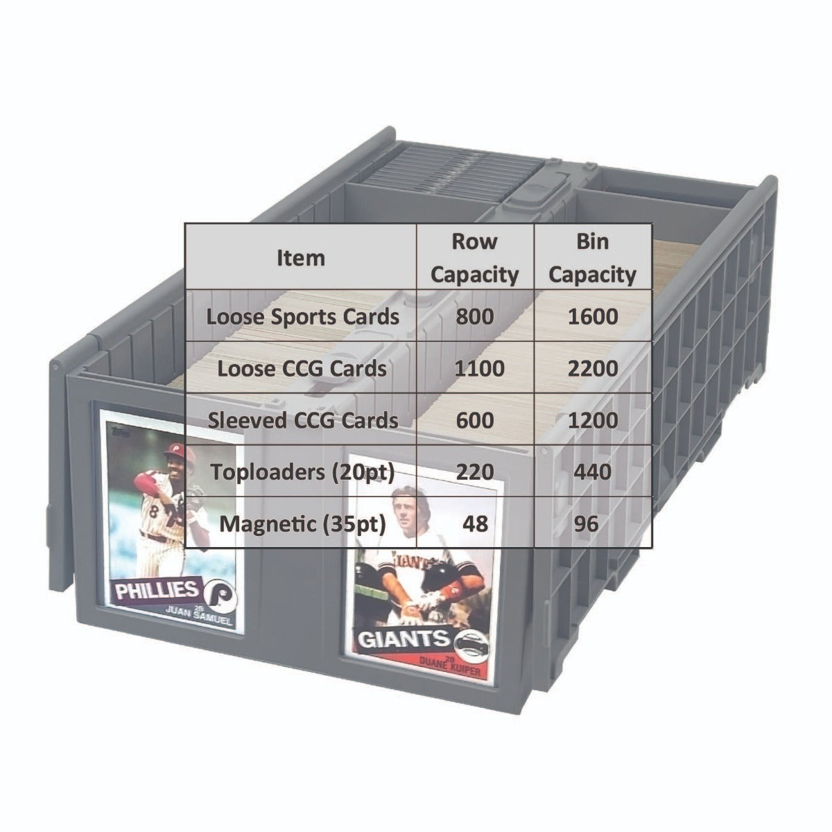 BCW Collectible Card Bin - 1600 - Gray EACH