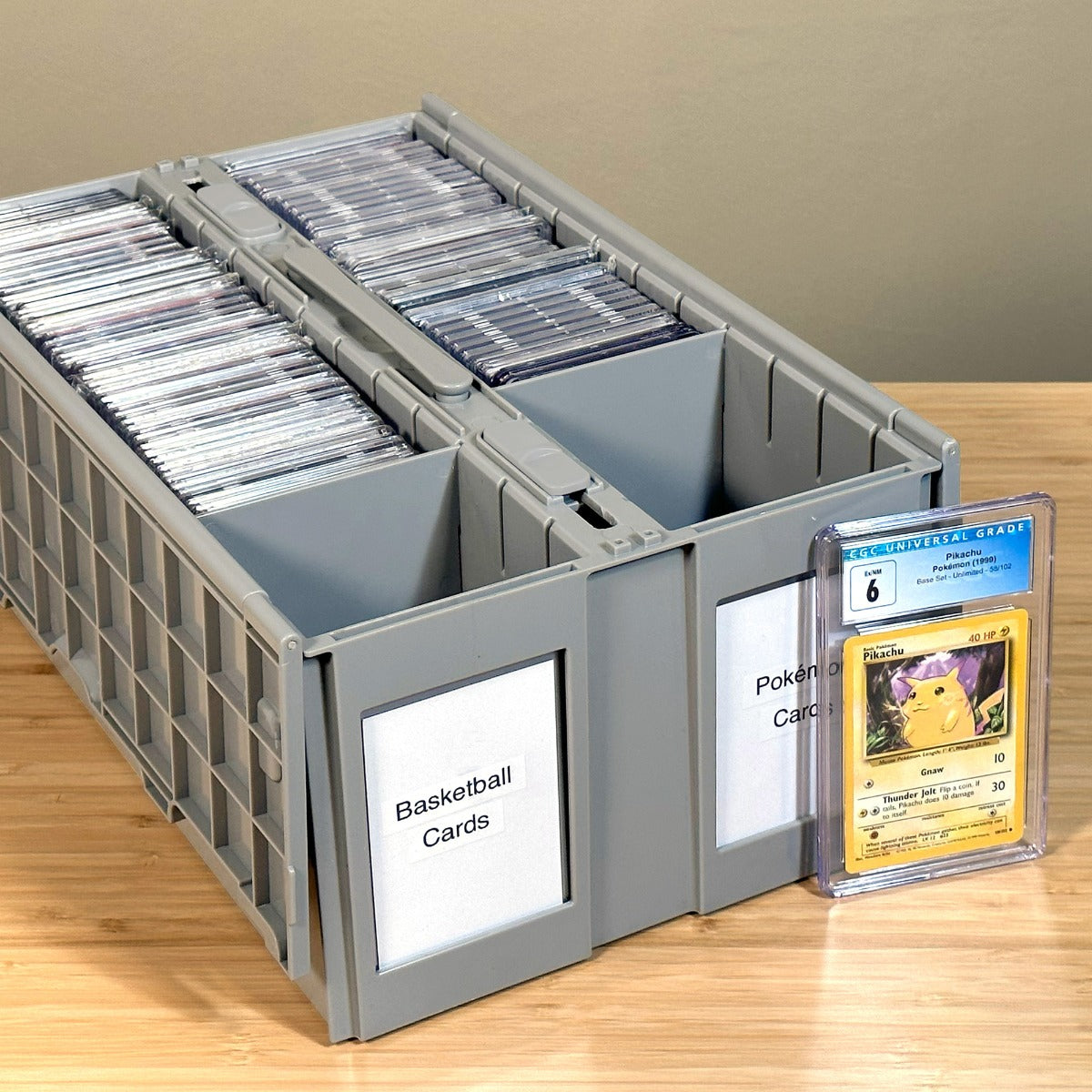 BCW Graded Card Bin - 2 Row - Gray EACH