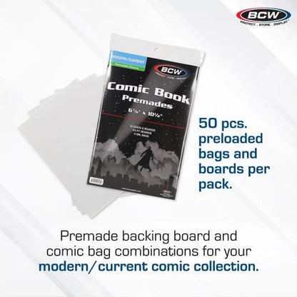 BCW Premade Resealable Current Comic Bag and Board