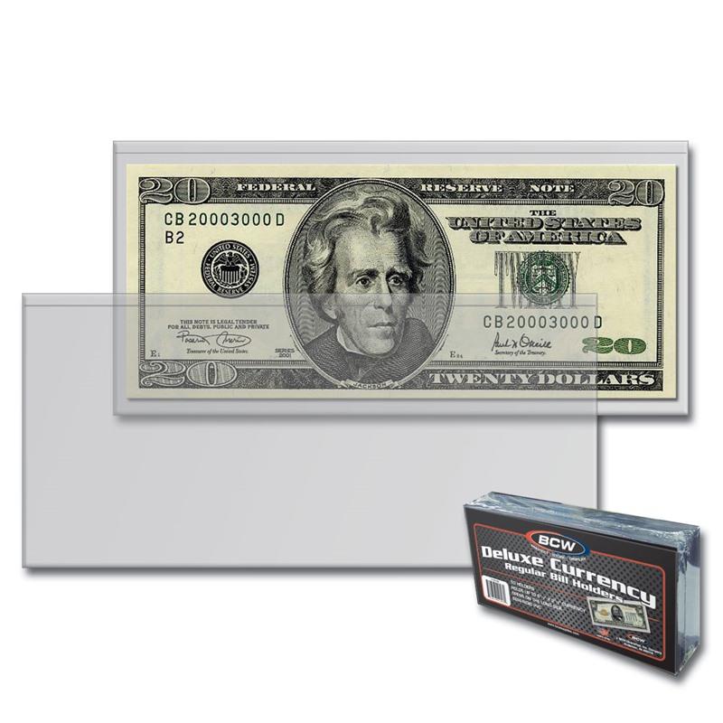 BCW Deluxe Currency Holder - Regular Bill PACK