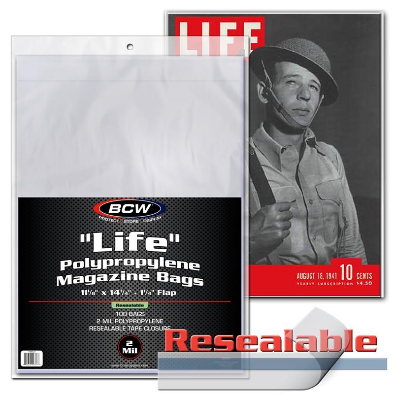 BCW Resealable Life Magazine Bags PACK