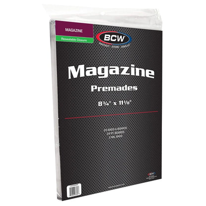 BCW Premade Resealable Magazine Bag and Board