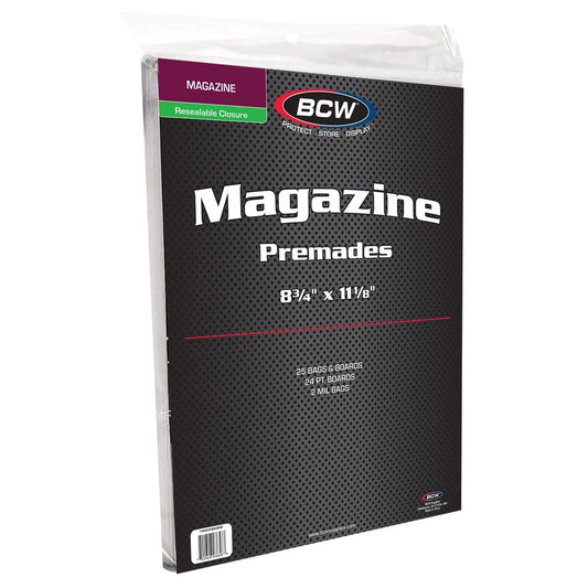 BCW Premade Resealable Magazine Bag and Board