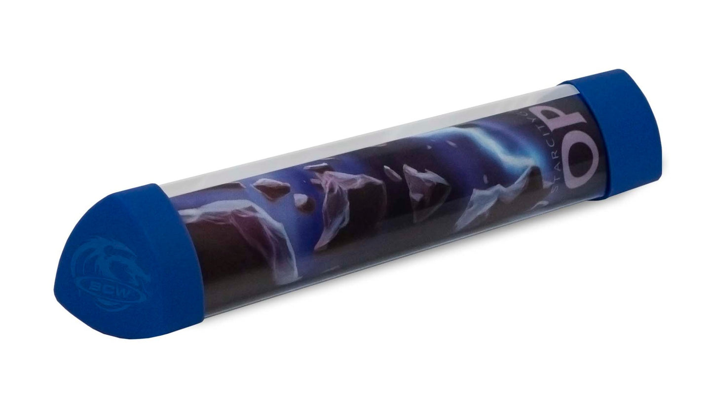 BCW Playmat Tube with Dice Cap - Blue EACH