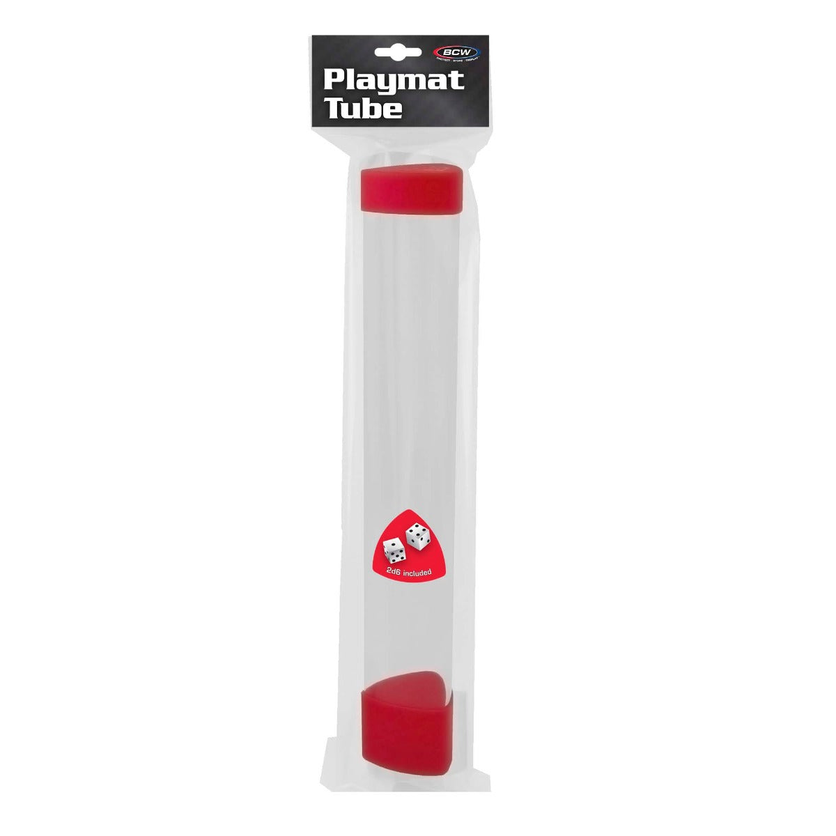 BCW Playmat Tube with Dice Cap - Red EACH