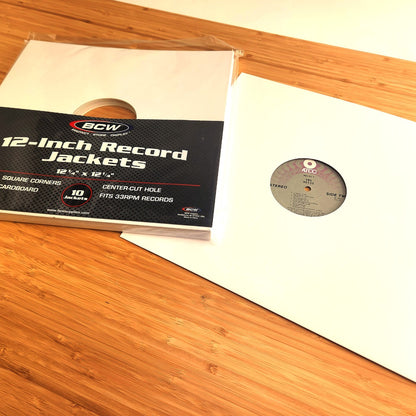 BCW 12 Inch Record Paper Jacket - With Hole - White PACK