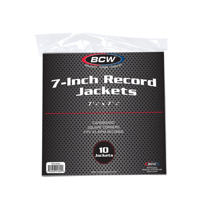 BCW 7 Inch Record Paper Jacket - No Hole - Black PACK