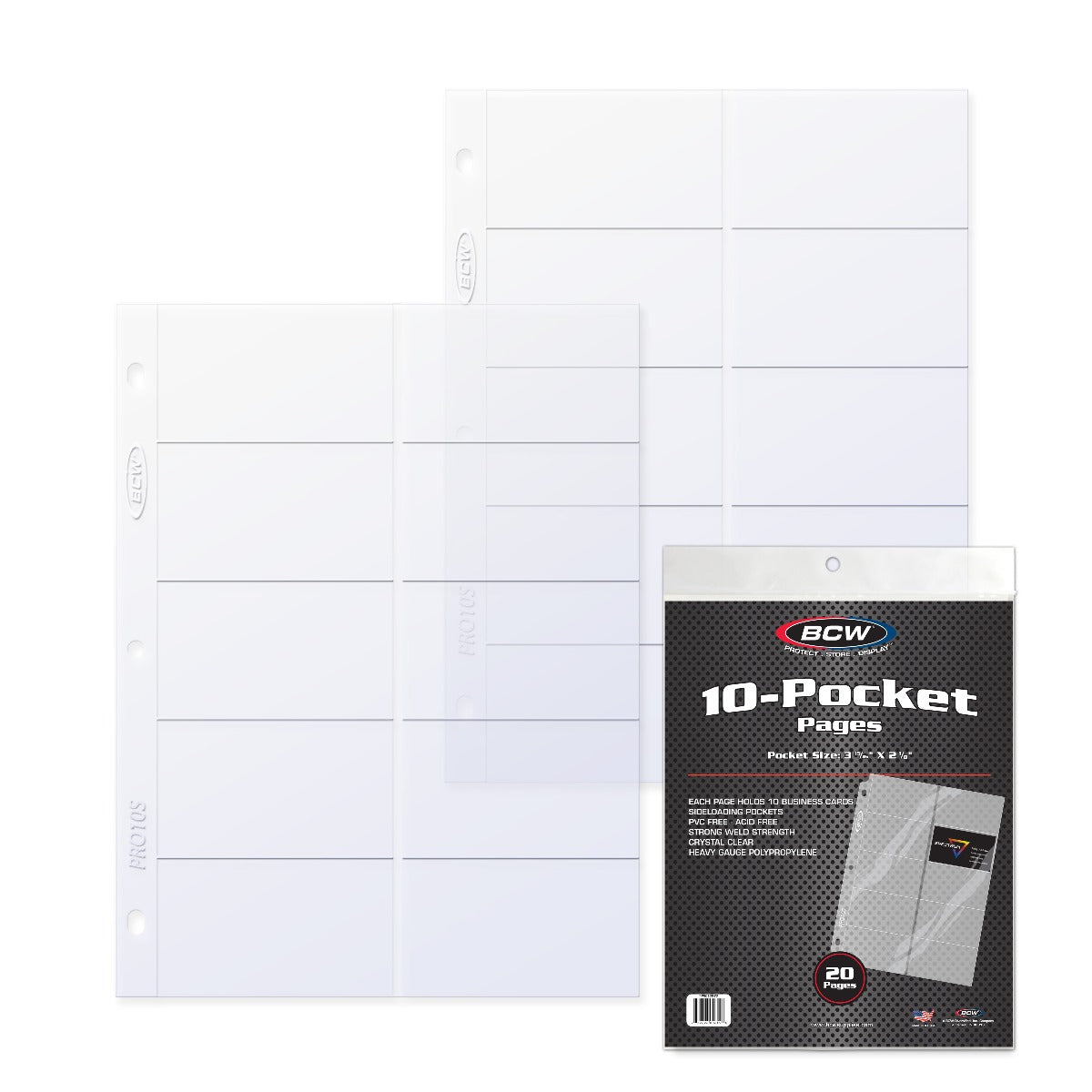 BCW Pro Business Card Page - 10-Pocket PACK