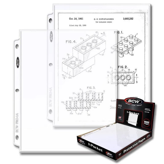 BCW Pro 1-Pocket Document Page (100 CT. Box)