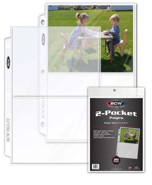 BCW Pro 2-Pocket Photo Page (20 CT. Pack)