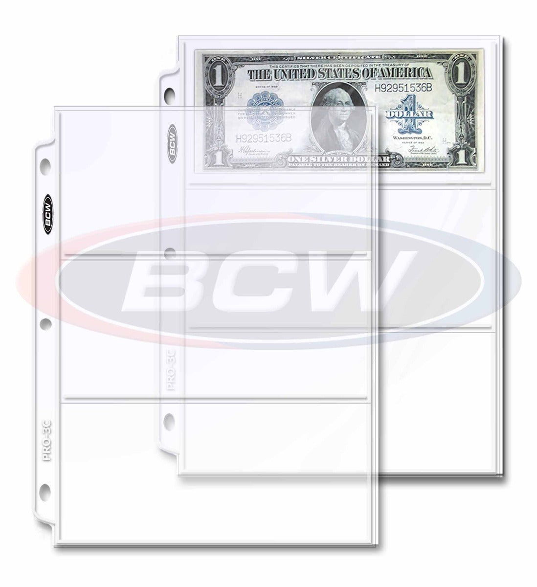 BCW Pro 3-Pocket Currency Page (20 CT. Pack) PACK