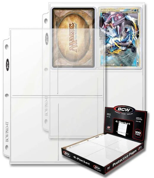 BCW Pro 4-Pocket Photo Page (100 CT. Box)