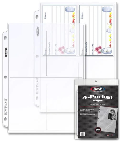 BCW Pro 4-Pocket Photo Page (20 CT. Pack)