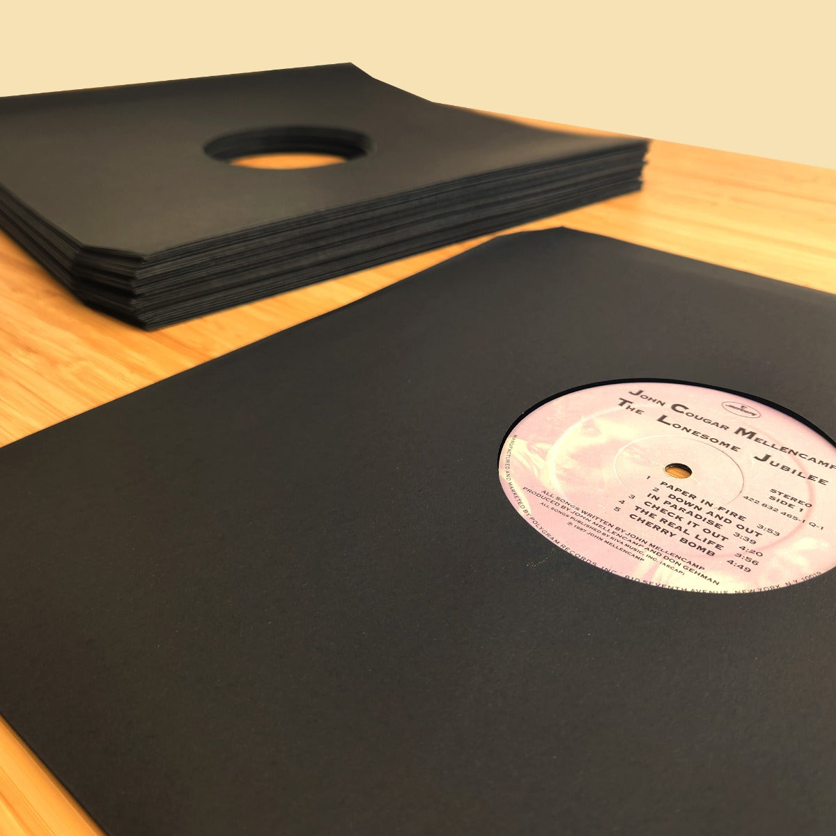 BCW 12 Inch Record Paper Inner Sleeve - Cut Corners - Black PACK