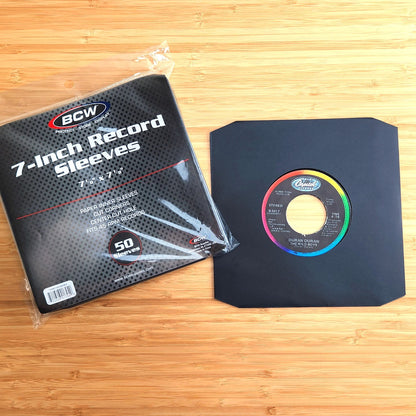 BCW 7 Inch Record Paper Inner Sleeve - Cut Corners - Black PACK