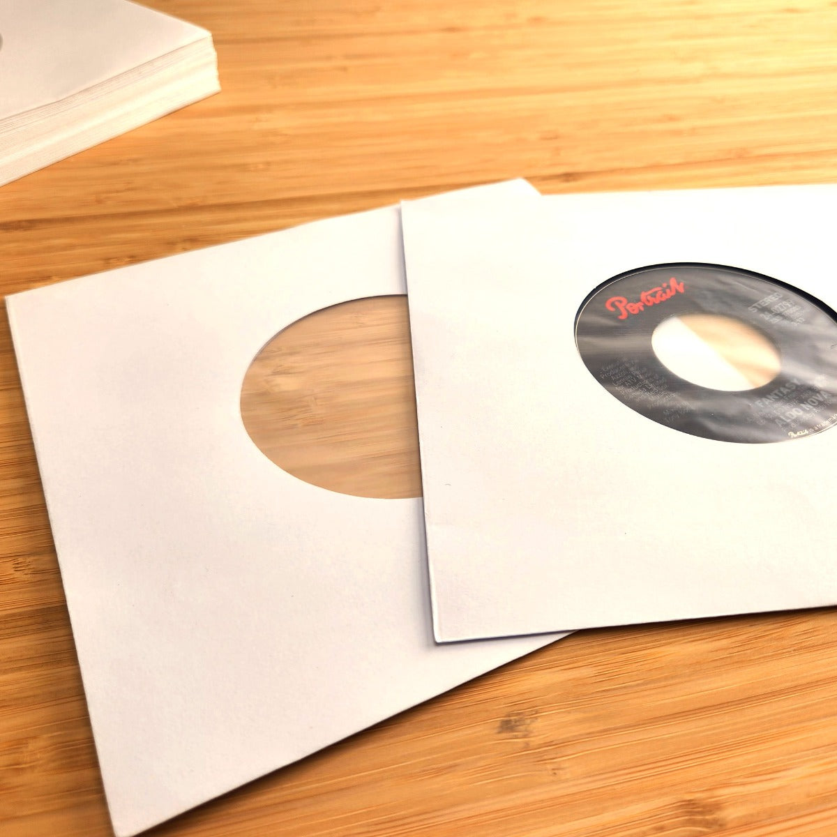 BCW 7 Inch Record Paper Inner Sleeves - Polylined - With Hole - White PACK