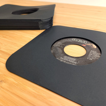 BCW 7 Inch Record Paper Inner Sleeves - Round Corners - With Hole - Black PACK