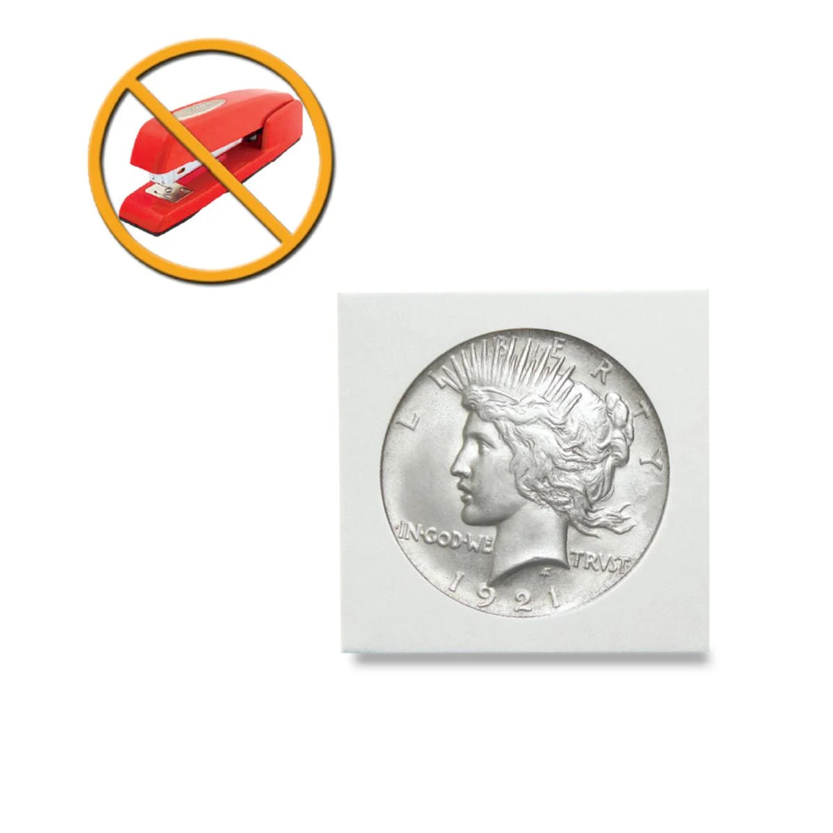 BCW Peel-N-Seal Coin Flips 2x2 - Adhesive - Dollar **LIMITED STOCK**