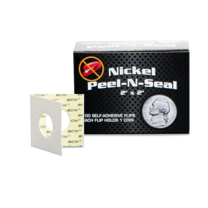 BCW Peel-N-Seal Coin Flips 2x2 - Adhesive - Nickel