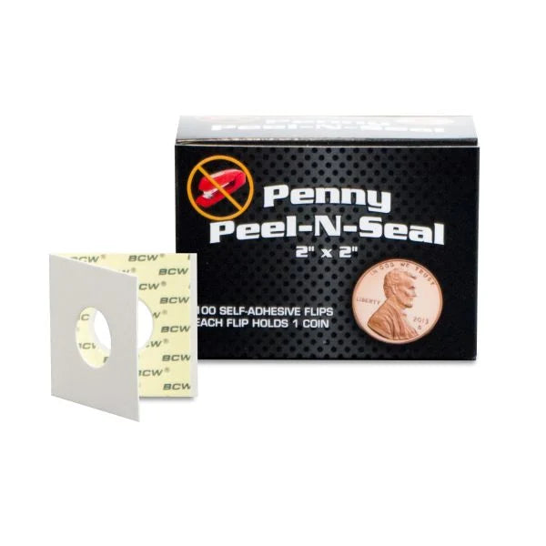 BCW Peel-N-Seal Coin Flips 2x2 - Adhesive - Penny