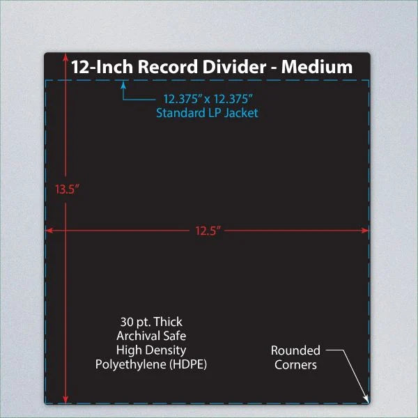 BCW 12-Inch Record Divider - Medium - Black