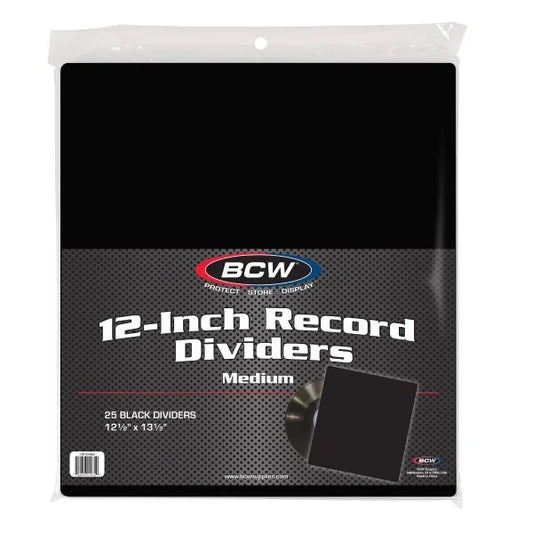 BCW 12-Inch Record Divider - Medium - Black