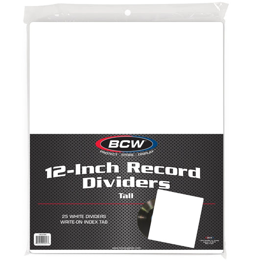 BCW 12-Inch Record Divider - Tall - White PACK