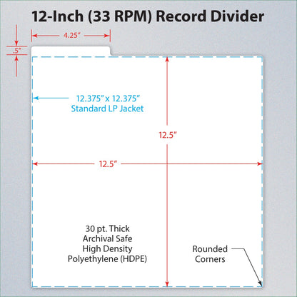 BCW 12-Inch Record Dividers - White PACK