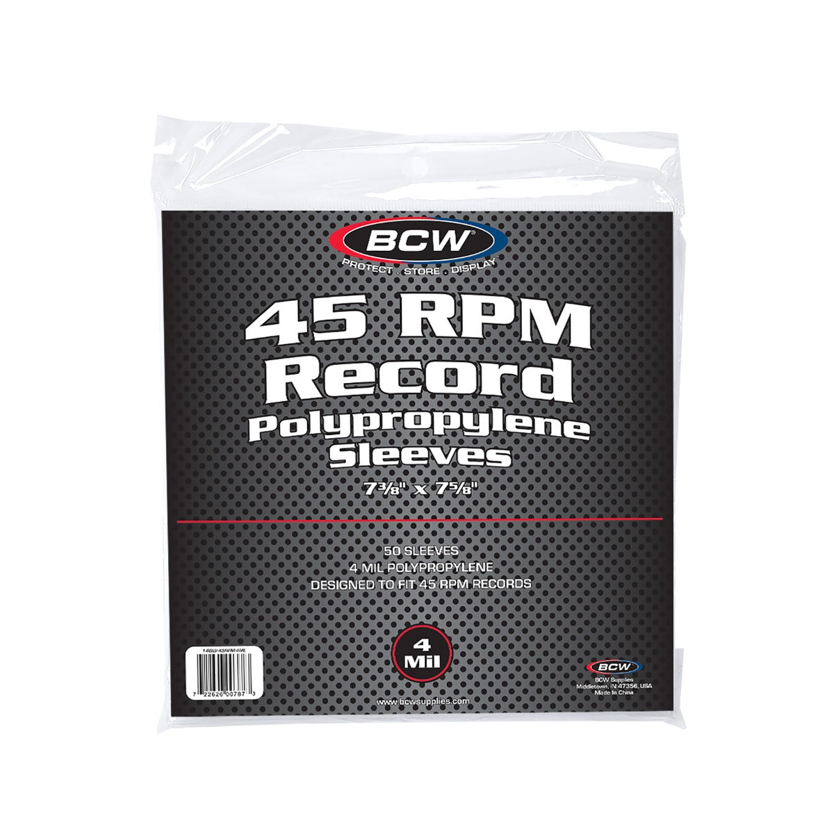 BCW 45 RPM Record Sleeves - 4 MIL PACK