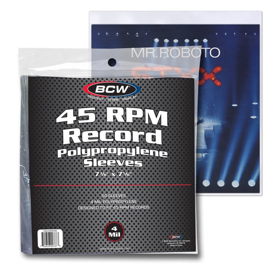 BCW 45 RPM Record Sleeves - 4 MIL PACK