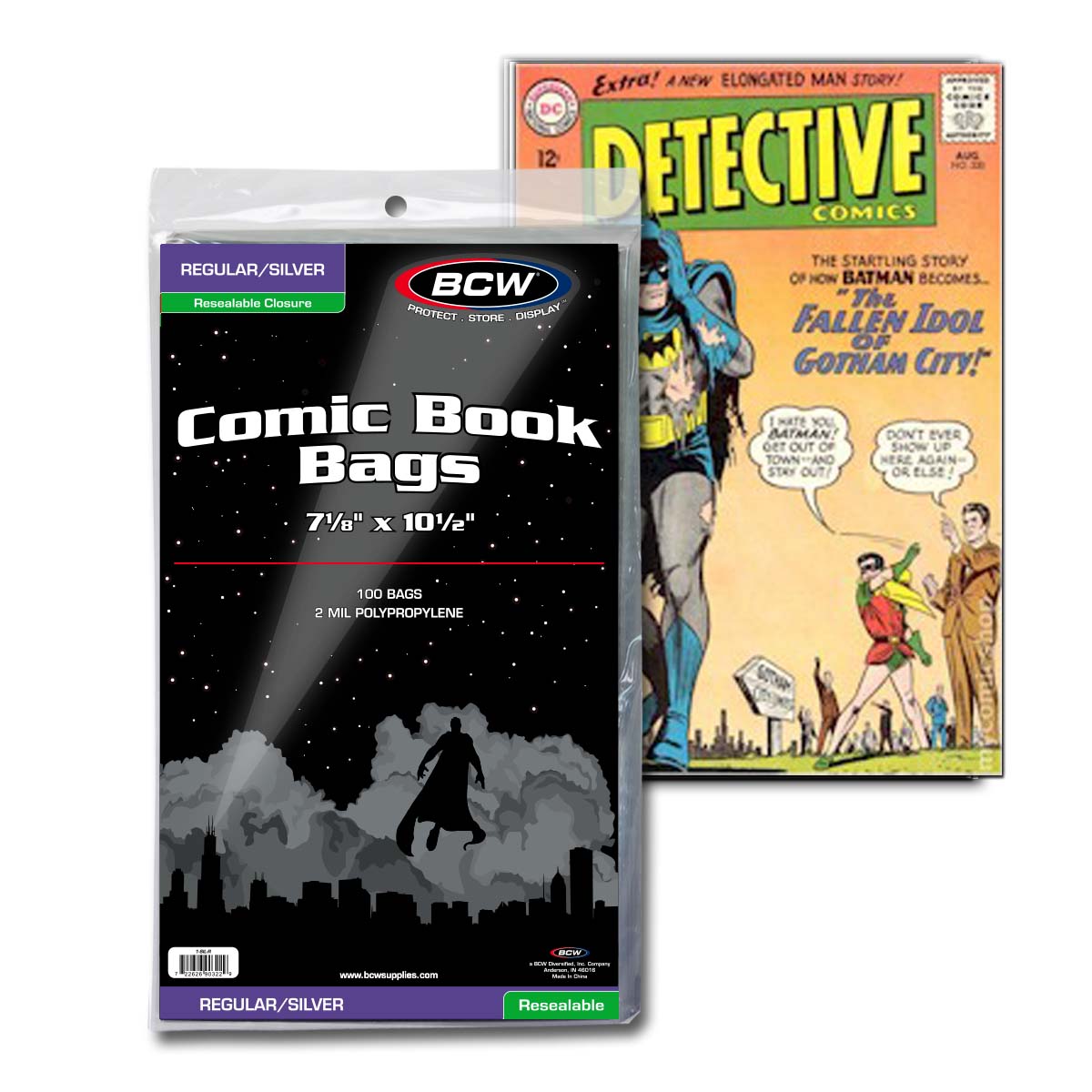 BCW Resealable Silver/Regular Comic Bags PACK