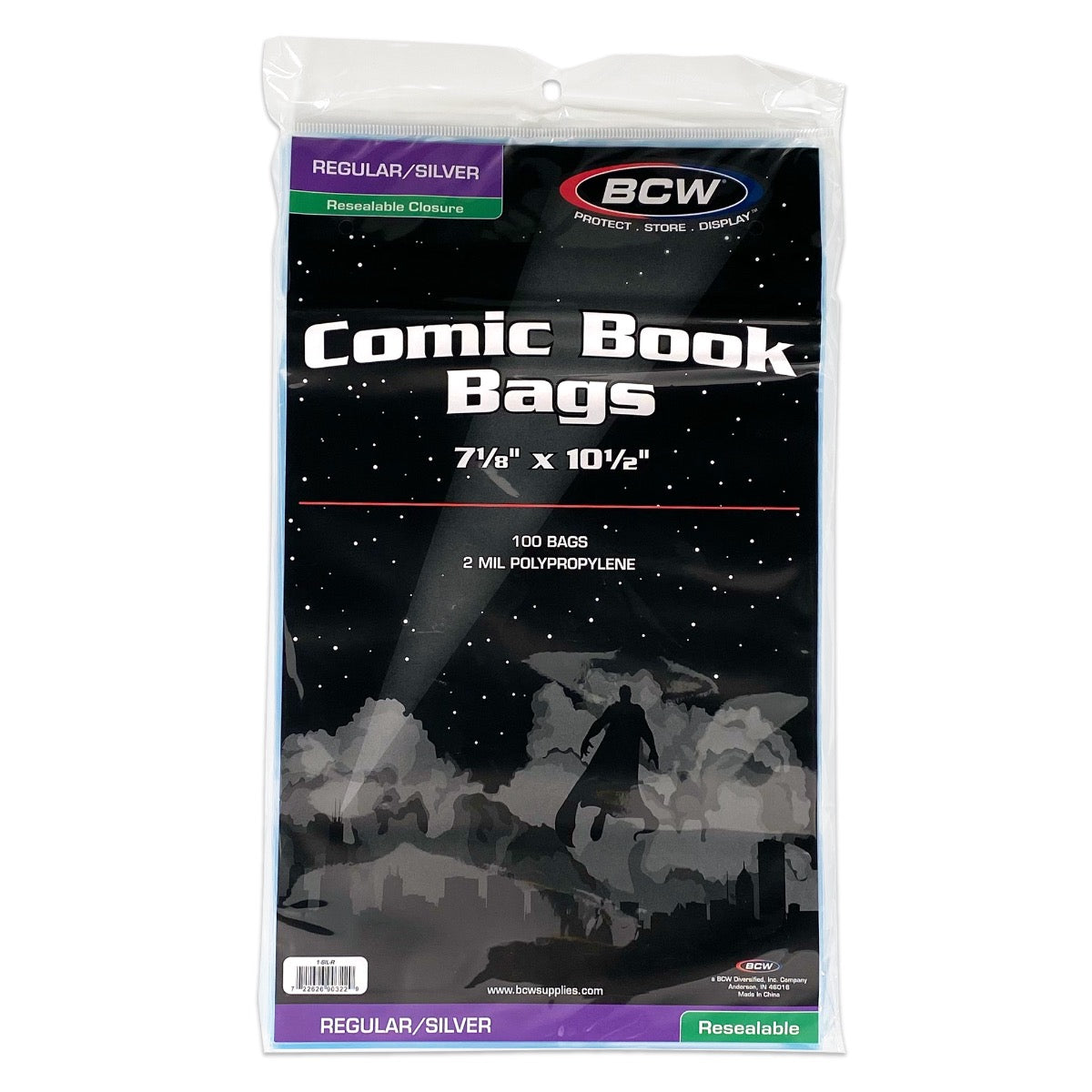 BCW Resealable Silver/Regular Comic Bags PACK