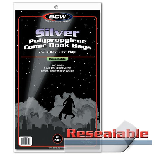 BCW Resealable Silver/Regular Comic Bags PACK